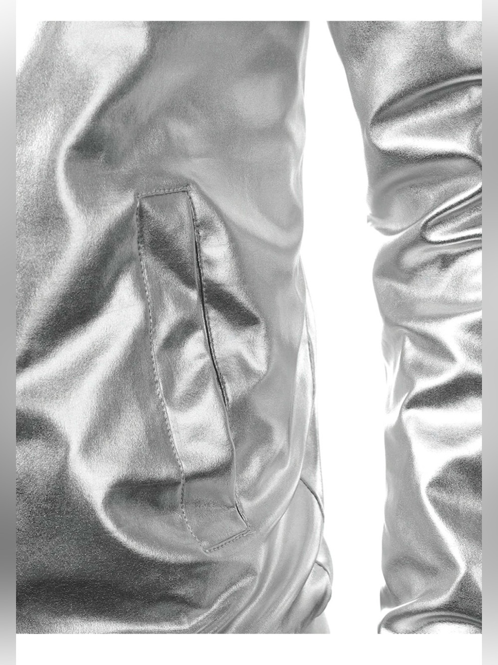 JOGAL Men's Metallic Silver Jacket 70's Disco Costume | Large NWT - Picture 4 of 9